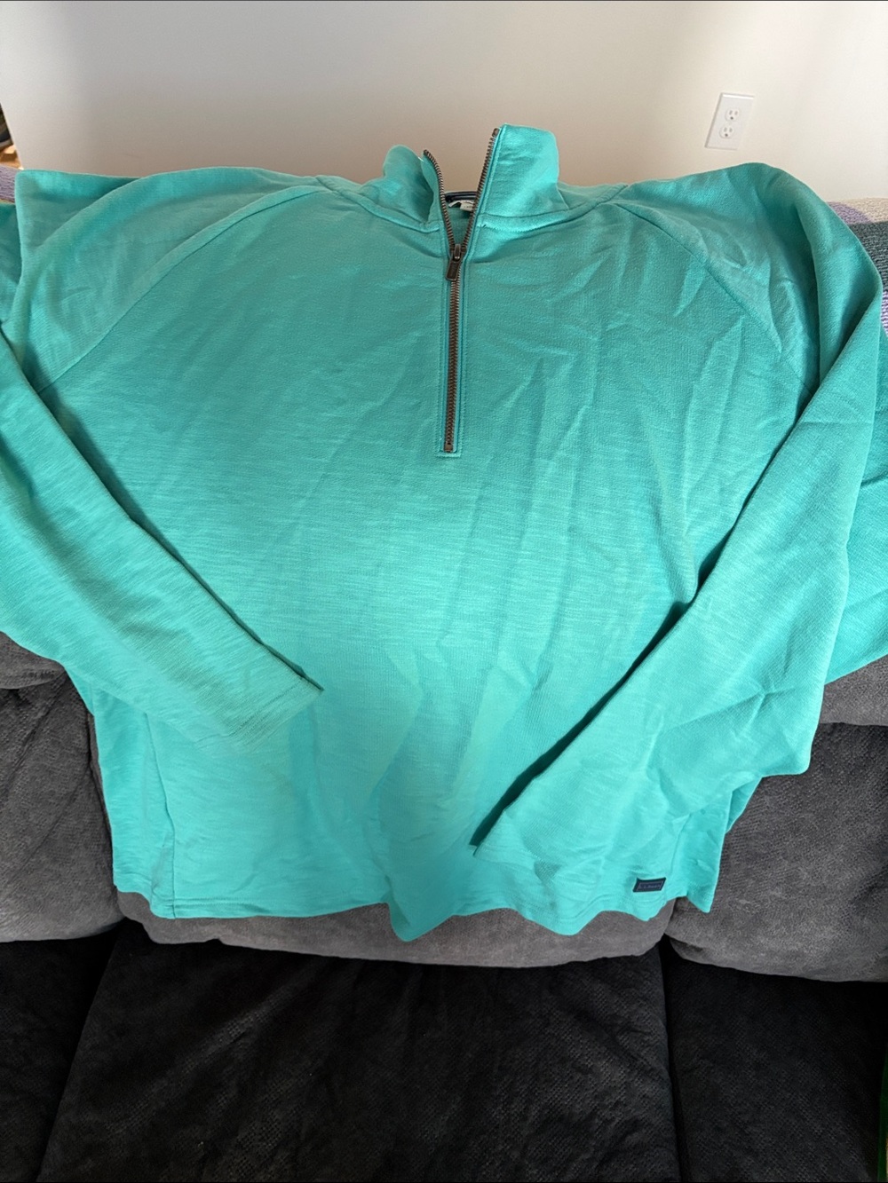 L.L. Bean Teal Half-Zip Pullover Sweater